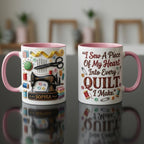 Personalized Sewing Machine Mug, 3d Effect Crochet Lover Coffee Cup, Mothers Day Gift for Mom Grandma