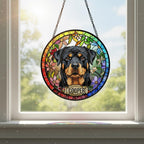 Personalized Rottweiler dog Stained Glass Suncatcher, Custom Pet Photo Gift, Dog Cat Remembrance Keepsake, Rainbow Bridge Window Decor - image 4