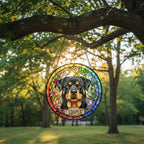 Personalized Rottweiler dog Stained Glass Suncatcher, Custom Pet Photo Gift, Dog Cat Remembrance Keepsake, Rainbow Bridge Window Decor - image 5