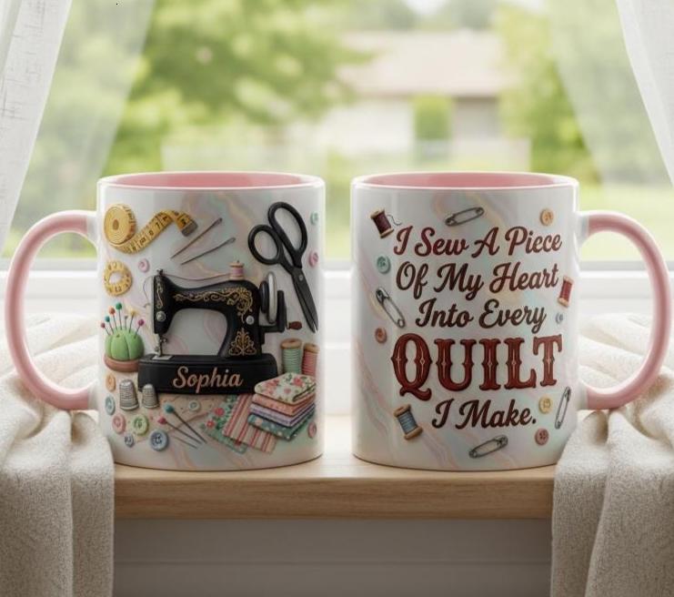 Personalized Sewing Mug, Custom Crochet Lover  Coffee Cup, Mothers Day Gift for Mom Grandma - image 3