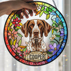Personalized German Shorthaired Pointer Stained Glass Suncatcher, Custom pet Gift, Dog Cat Remembrance Keepsake, Rainbow Bridge Window Decor - image 2