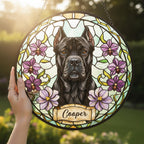 Custom Cane Corso  Dog Portrait Stained Glass Suncatcher,Personalized Pet Memorial Photo Suncatcher, Dog Loss Keepsake,Pet Loss Gift - image 2