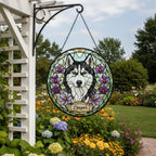 Custom Siberian Husky  Dog Portrait Stained Glass Suncatcher,Personalized Pet Memorial Photo Suncatcher, Dog Loss Keepsake,Pet Loss Gift - image 5