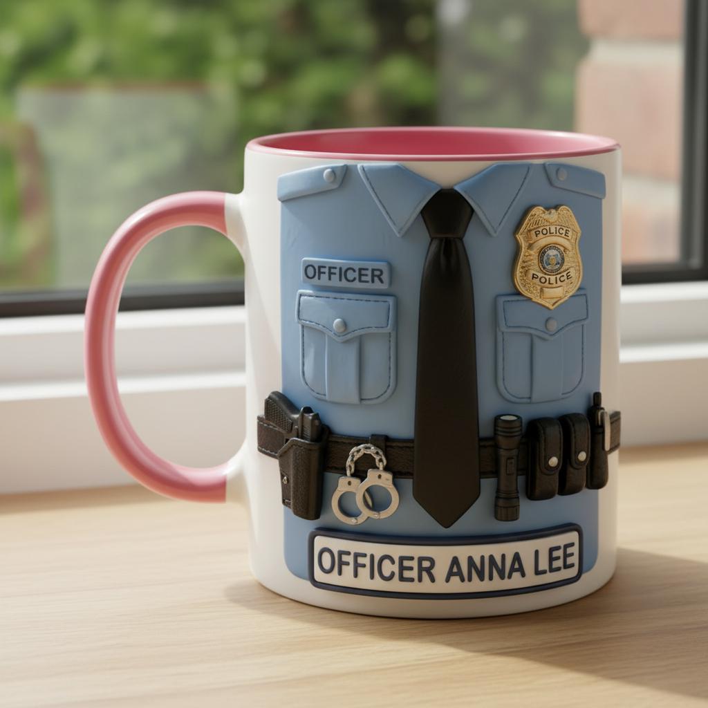 Personalized Police Bulletproof Vest Mug, Custom Officer Uniform Cup, Policemen Coffee Mugs, Gift for Him - image 4