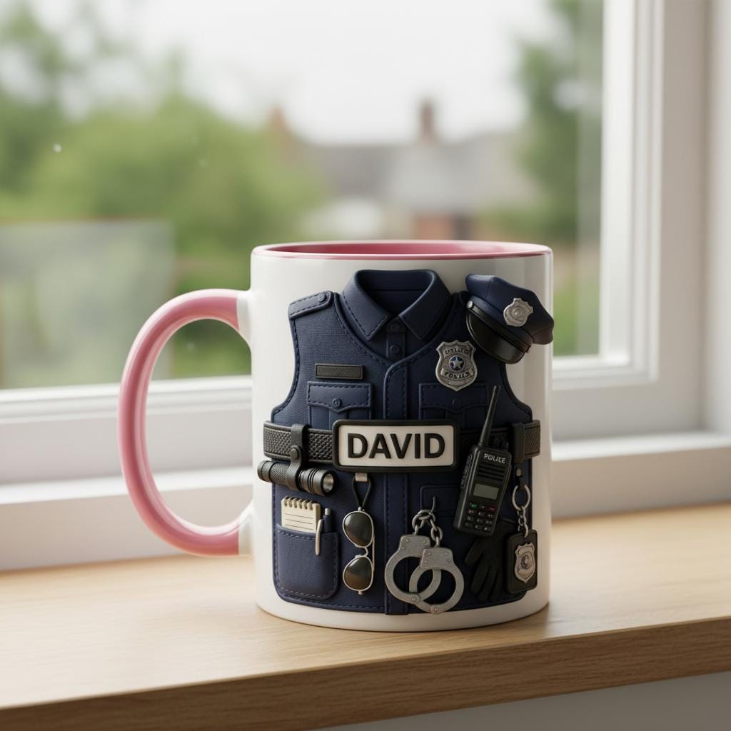 Personalized Police Bulletproof Vest Mug, Custom Officer Uniform Cup, Policemen Coffee Mugs, Gift for Him - image 2