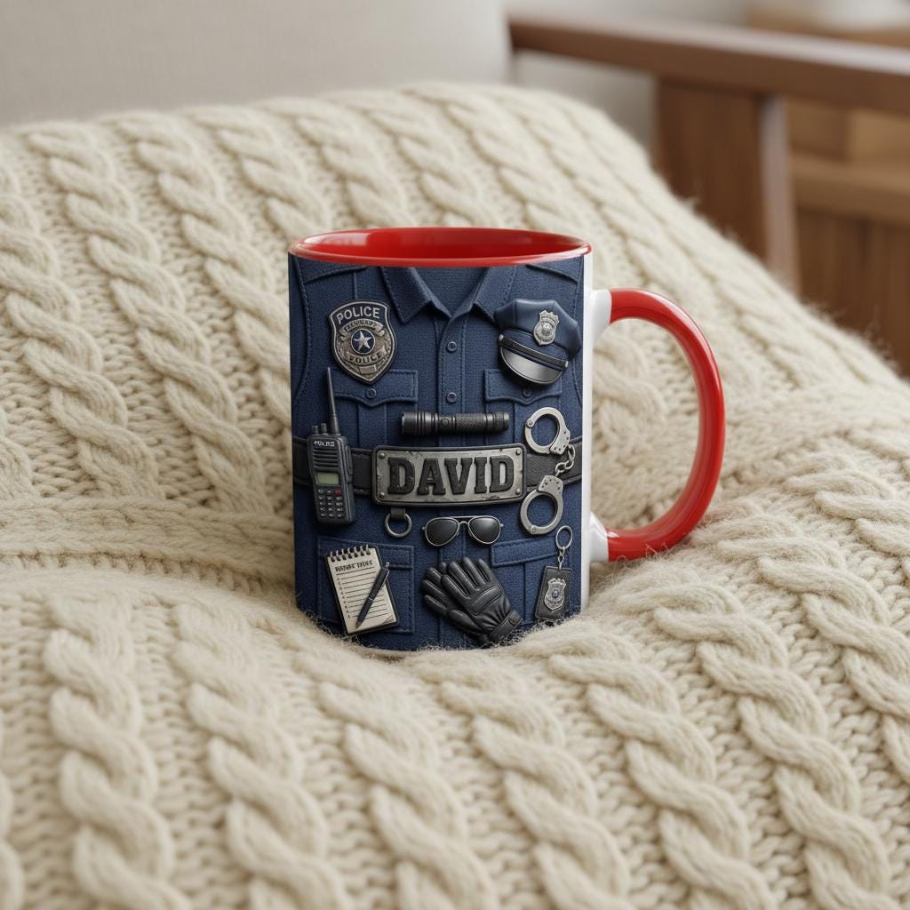Personalized Police Bulletproof Vest Mug, Officer Uniform Cup, Policemen Coffee Mugs, Gift for Him - image 4