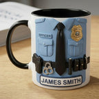Personalized Police Bulletproof Vest Mug, Custom Officer Uniform Cup, Policemen Coffee Mugs, Gift for Him