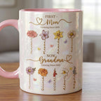 Personalized Mom Grandma Flowers Mug, Faux Crystal 3D Effect Cup, Mother's Day Gifts, Grandmas Garden - image 2