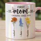 Custom Name Mom Grandma Flowers Mug, Mother's Day Gifts, Grandmas Garden, Faux Crystal 3D Effect - image 2