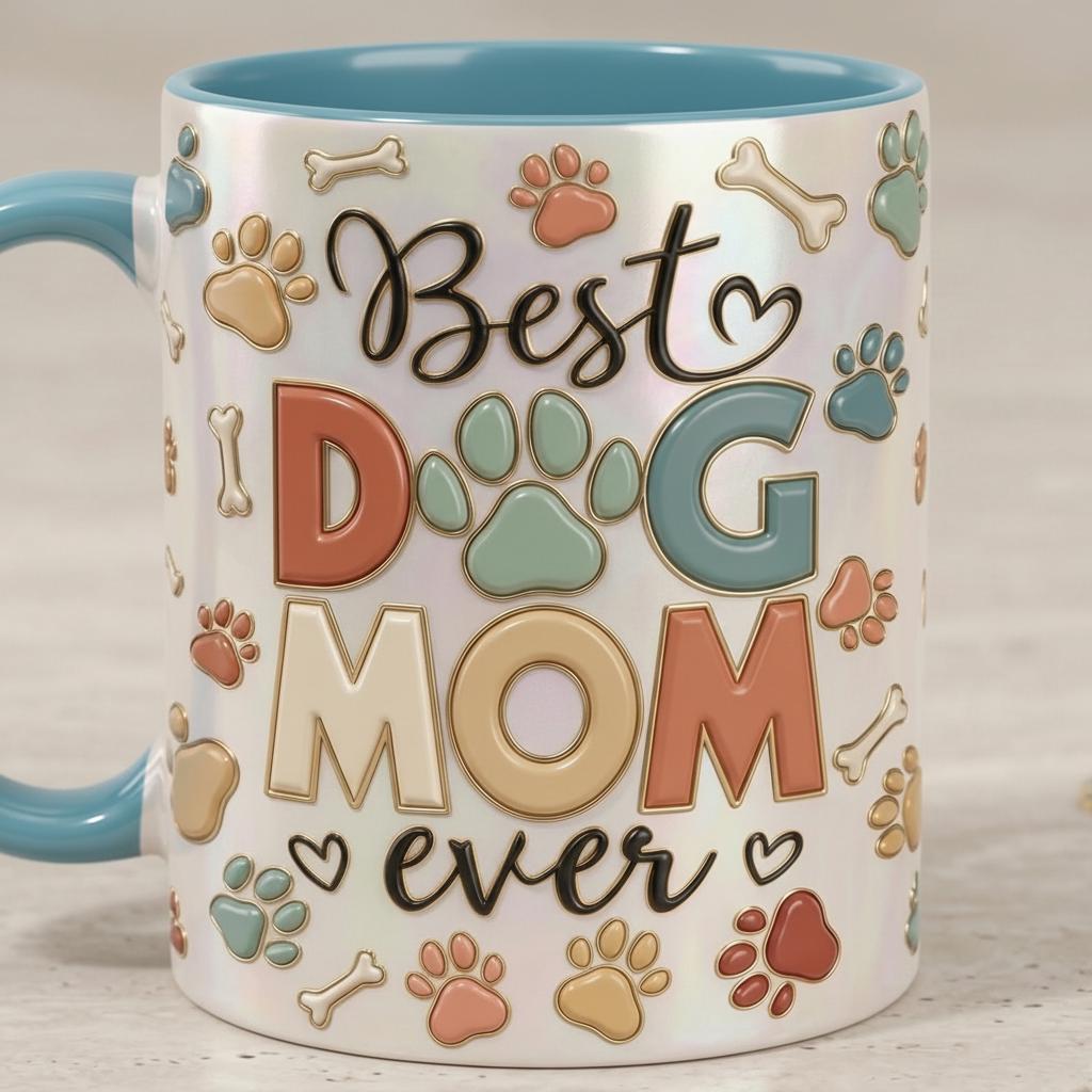 Custom Dog Mom Mug, Personalized Faux 3D Effect Pet Mug, Best Dog Mom Ever Cup, Dog Lover Gift, Pet Mom Coffee Mug - image 4