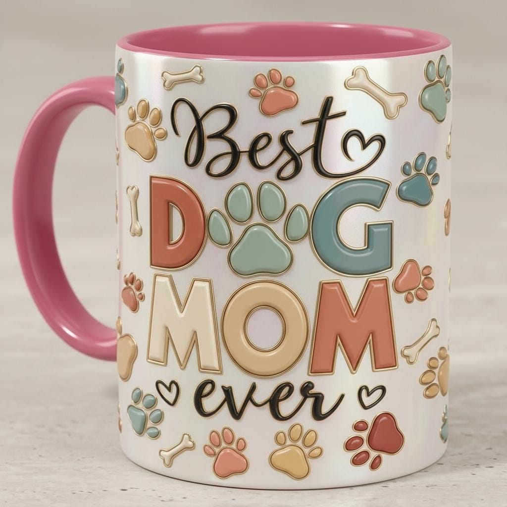 Custom Dog Mom Mug, Personalized Faux 3D Effect Pet Mug, Best Dog Mom Ever Cup, Dog Lover Gift, Pet Mom Coffee Mug - image 5