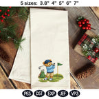 Teddy Bear Golf Embroidery Design, Cute Golfer Bear Machine Embroidery, Sports Embroidery Pattern, Golf Lover Gift,5 sizes, Digital Download - image 4