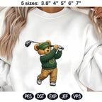 Preppy Golf Teddy Bear Embroidery Design, Country Club Bear, Old Money Style Golfer, Cute Golf Embroidery Pattern, 5 sizes, Digital Download - image 3