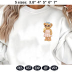 Summer Teddy Bear Embroidery Design Set, Cute Bear Couple, Preppy Summer Outfit, Ice Cream Bear, Kids Embroidery Pattern, Digital Download - image 6
