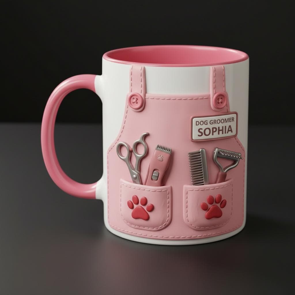 Custom Dog Groomer Mug, Personalized Dog Grooming Coffee Cup, Groomer Gift, Dog Lover - image 2
