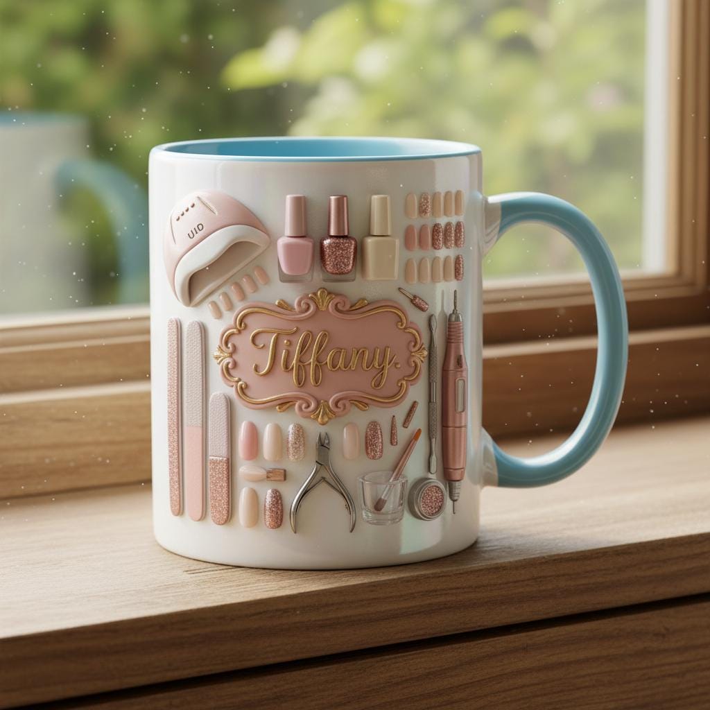 Custom Name Nail Tech Coffee Mug, Nail Salon Owner Manicurist Accent Mug, Gift for Nail Artist - image 3