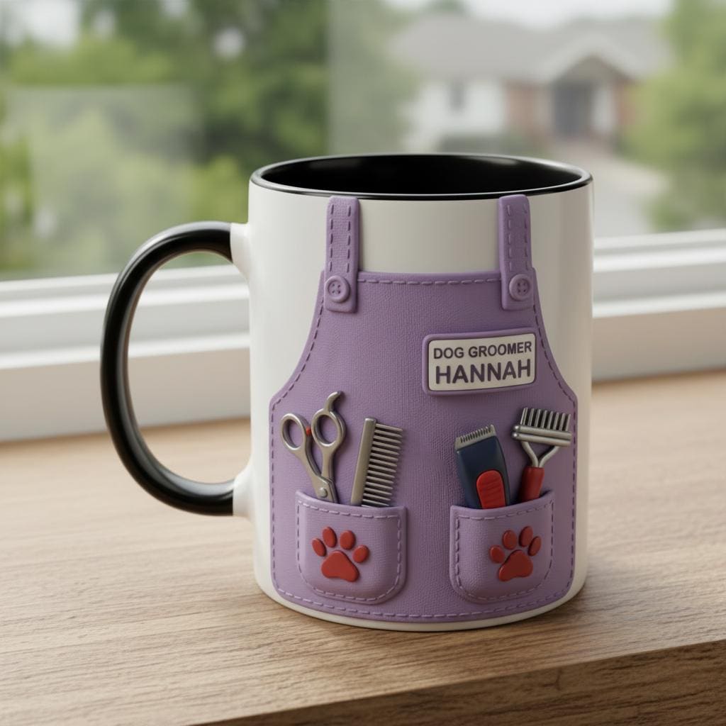 Custom Dog Groomer Mug, Personalized Dog Grooming Coffee Cup, Groomer Gift, Dog Lover - image 4