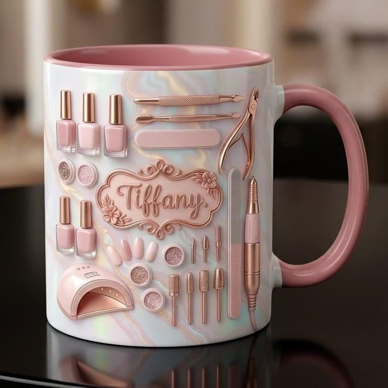 Custom Name Nail Tech Coffee Mug, Nail Salon Manicurist Owner Accent Mug, Gift for Nail Artist - image 5