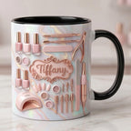 Custom Name Nail Tech Coffee Mug, Nail Salon Manicurist Owner Accent Mug, Gift for Nail Artist - image 2