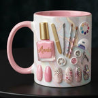 Custom Name Nail Tech Coffee Mug, Personalized Nail Salon Owner Accent Mug, Gift for Manicurist - image 4
