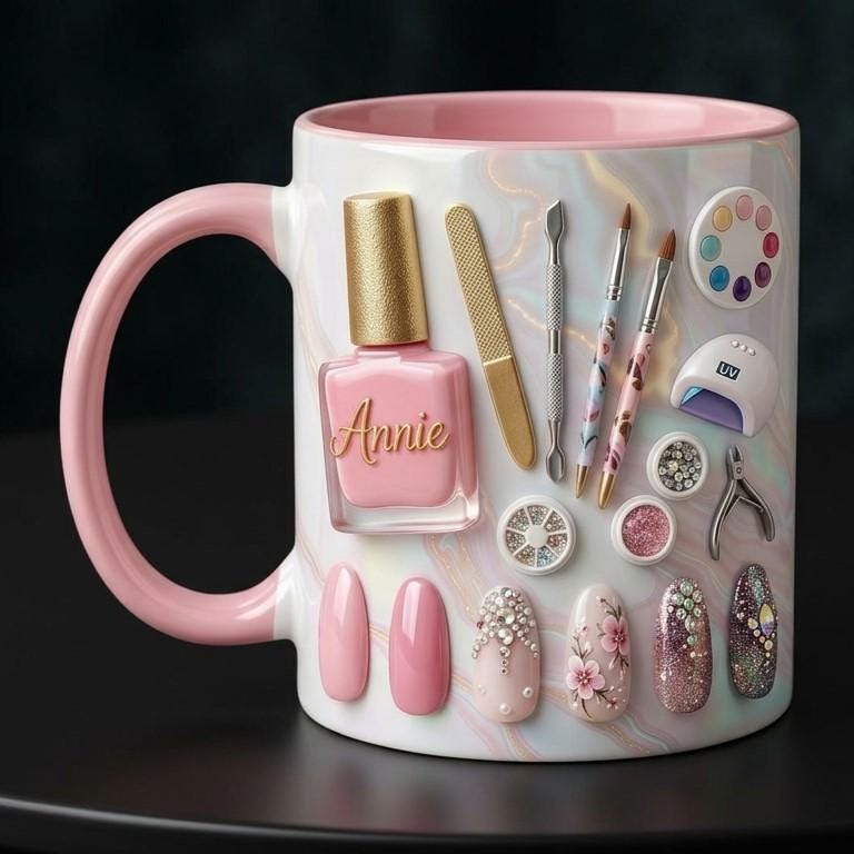 Custom Name Nail Tech Coffee Mug, Personalized Nail Salon Owner Accent Mug, Gift for Manicurist - image 4