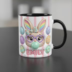 Personalized Bunny Easter Mug, Custom Name Easter Eggs Coffee Mugs, Cute Rabbit Easter Day Cup - image 3