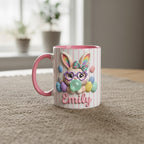 Personalized Bunny Easter Mug, Custom Name Easter Eggs Coffee Mugs, Cute Rabbit Easter Day Cup - image 4