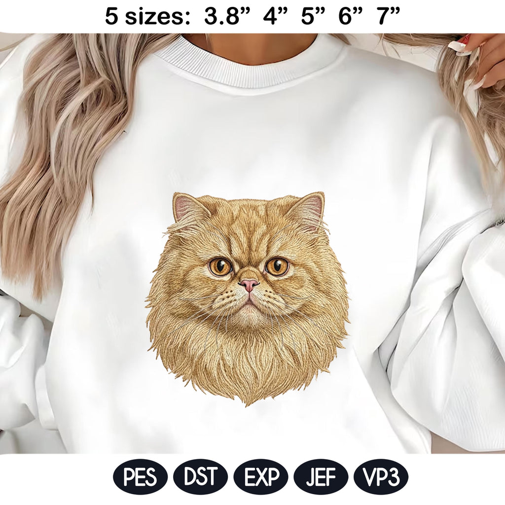 Cat Face Embroidery Bundle, Realistic Cat Portrait Machine Embroidery Designs, Persian Maine Coon Siamese, Pet Lover Gift, Instant Download - image 3