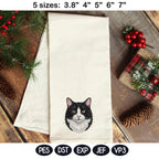 Tuxedo Cat Embroidery Design, Realistic Cat Face Portrait, Cute Tuxedo Kitten Machine Embroidery, Pet Lover Gift, 5 Sizes, Digital Download - image 4