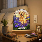 Custom Dog Memorial Acrylic Stained Glass Night Light, Personalized Bedroom LED Decor Sign,  Dog Remembrance Gift , Pet Portrait From Photo - image 6