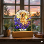 Custom Dog Memorial Acrylic Stained Glass Night Light, Personalized Bedroom LED Decor Sign,  Dog Remembrance Gift , Pet Portrait From Photo - image 3