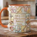 Custom Name Baker’s Dream Faux 3D Effect Mug, Just A Girl Who Loves Baking Mug, Baking Tools Design, Kitchen Baking Gift For Her - image 3