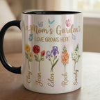 Personalized Mom Flower Mug, Mothers Day Gift for Mom, Custom Birth Flower Planter with Kids Names, Faux 3D - image 4
