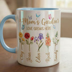 Personalized Mom Flower Mug, Mothers Day Gift for Mom, Custom Birth Flower Planter with Kids Names, Faux 3D - image 5