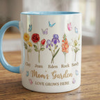 Personalized Mom Flower Mug, Mothers Day Gift for Mom, Birth Flower Planter with Kids Names, Faux 3D - image 2