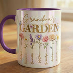 Personalized Mom Flower Mug, Mothers Day Gift, Birth Flower Planter with Kids Names, Faux 3D - image 2
