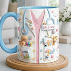 Personalized Pediatrician Faux 3D Mug, Cute Baby Doctor Coffee Cup, Pediatric Doctor Gift, Pediatrician Appreciation
