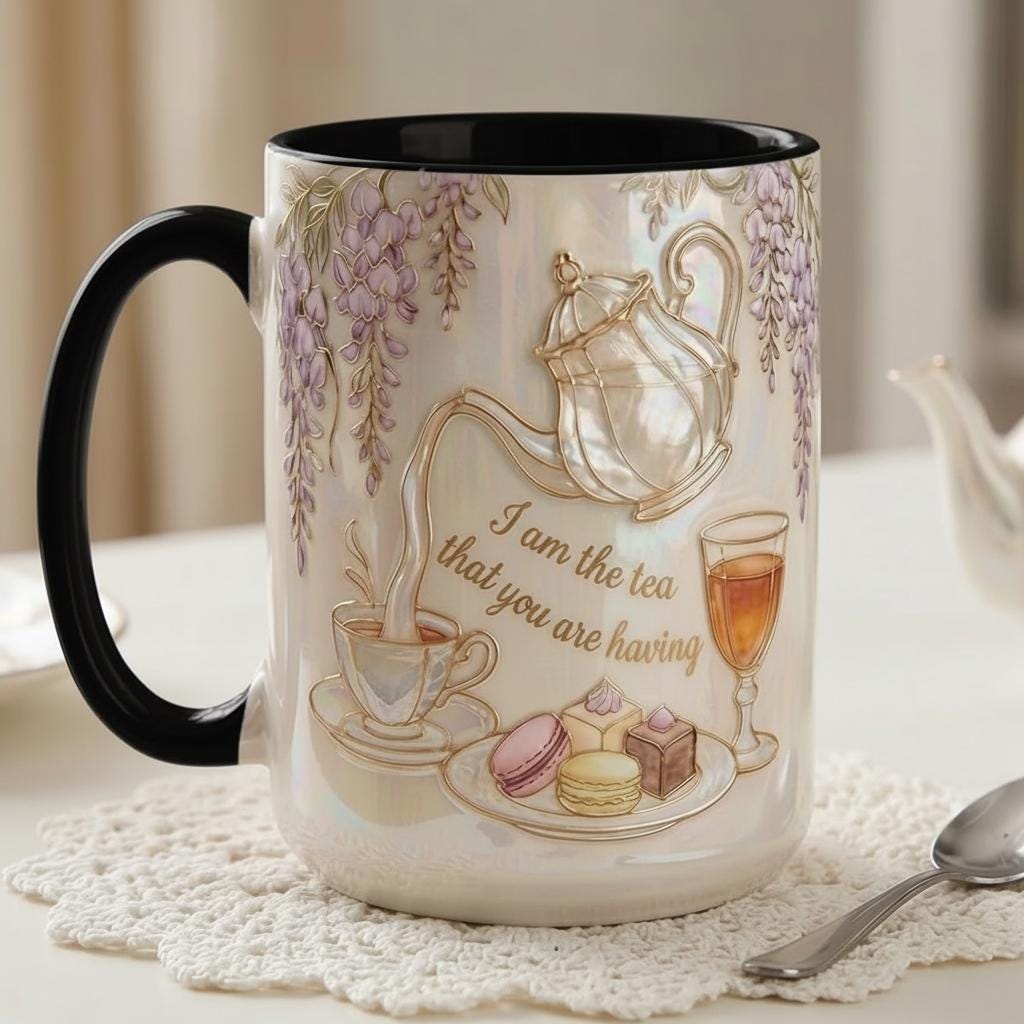 I Am The Tea That You Are Having Faux 3D Accent Mug, Bookish Tea Lover Gift, Romance Reader Accent Mug, BookTok Cup - image 5