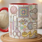 Personalized Crochet Faux 3D Effect Mug, Knitting Lover Gift, Crochet Lover - image 2