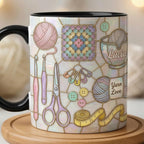 Personalized Crochet Faux 3D Effect Mug, Knitting Lover Gift, Crochet Lover - image 4