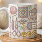 Personalized Crochet Faux 3D Effect Mug, Knitting Lover Gift, Crochet Lover - image 3