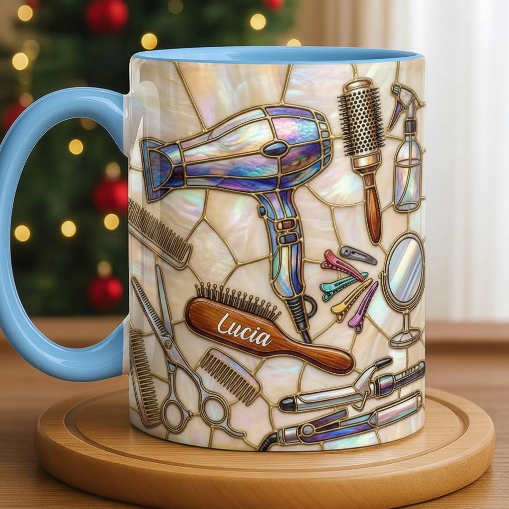 Personalized Hairstylist Mug, Faux 3D Effect Mug, Gift for Hairdresser, Hair Dresser Gift - image 3