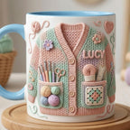 Personalized Crochet Lover Mug, Faux 3D Effect Accent Mug, Gift For Crochet Lovers - image 4