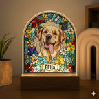Custom Dog Memorial Acrylic Stained Glass Night Light, Custom Pet Photo Gift, Personalized Bedroom LED Decor Sign, Dog Remembrance Gift