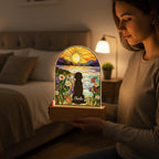 Custom Dog Memorial Acrylic Stained Glass Night Light With Name , Custom Pet Photo Gift, Bedroom LED Decor Sign, Puppy Loss Gift - image 2