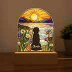Custom Dog Memorial Acrylic Stained Glass Night Light With Name , Custom Pet Photo Gift, Bedroom LED Decor Sign, Puppy Loss Gift - image 6