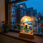 Custom Dog Memorial Acrylic Stained Glass Night Light With Name and breed , Custom Pet Photo Gift, Bedroom LED Decor Sign, Puppy Loss Gift - image 7