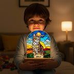 Personalized Cat Memorial  Acrylic Stained Glass Night Light, Cat With Name, Custom Pet Image Gift, Loss of Pet Sympathy Gift - image 3