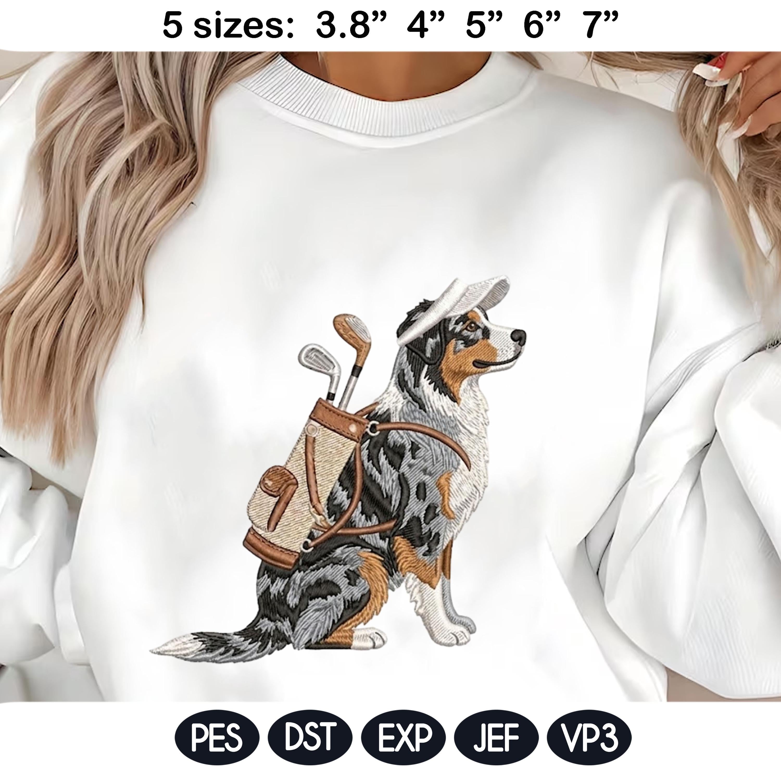Funny Golf Dog Embroidery Bundle, Preppy Sporting Dog Embroidery Design, Retriever Poodle Golf Machine Embroidery, 5 sizes, Digital Download - image 3