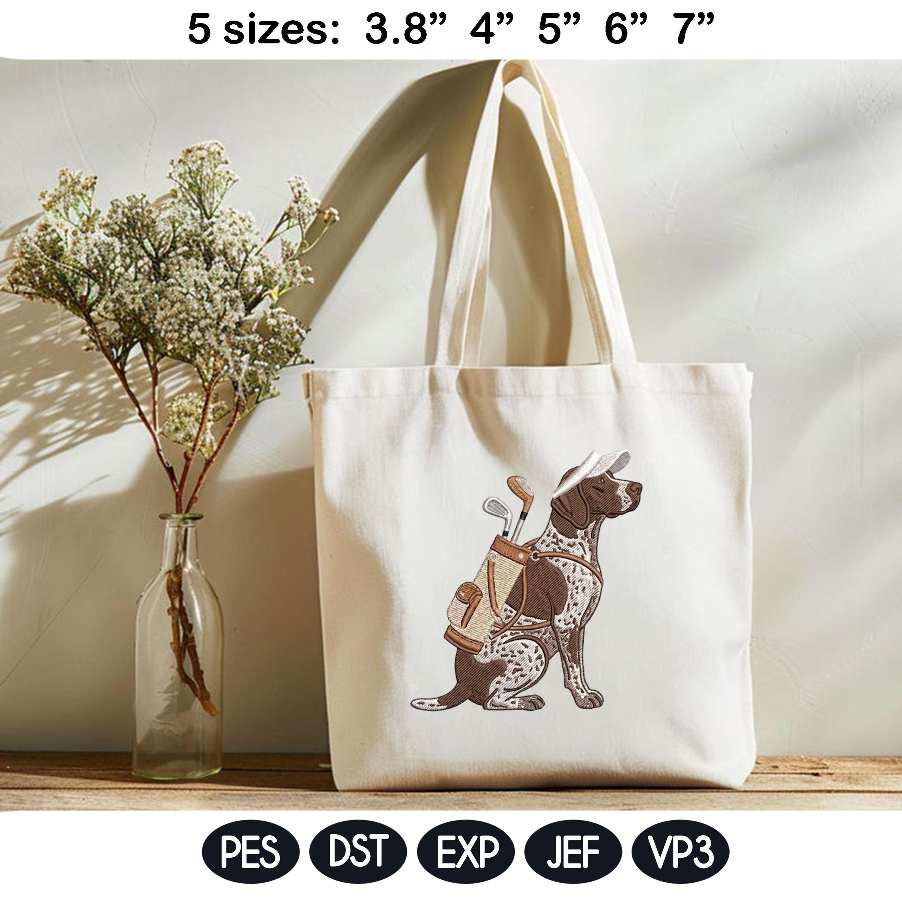 Pointer Dog Golf Embroidery Design, German Shorthaired Pointer Embroidery File, Cute Hunting Dog Golfer, 5 sizes, Digital Download - image 4